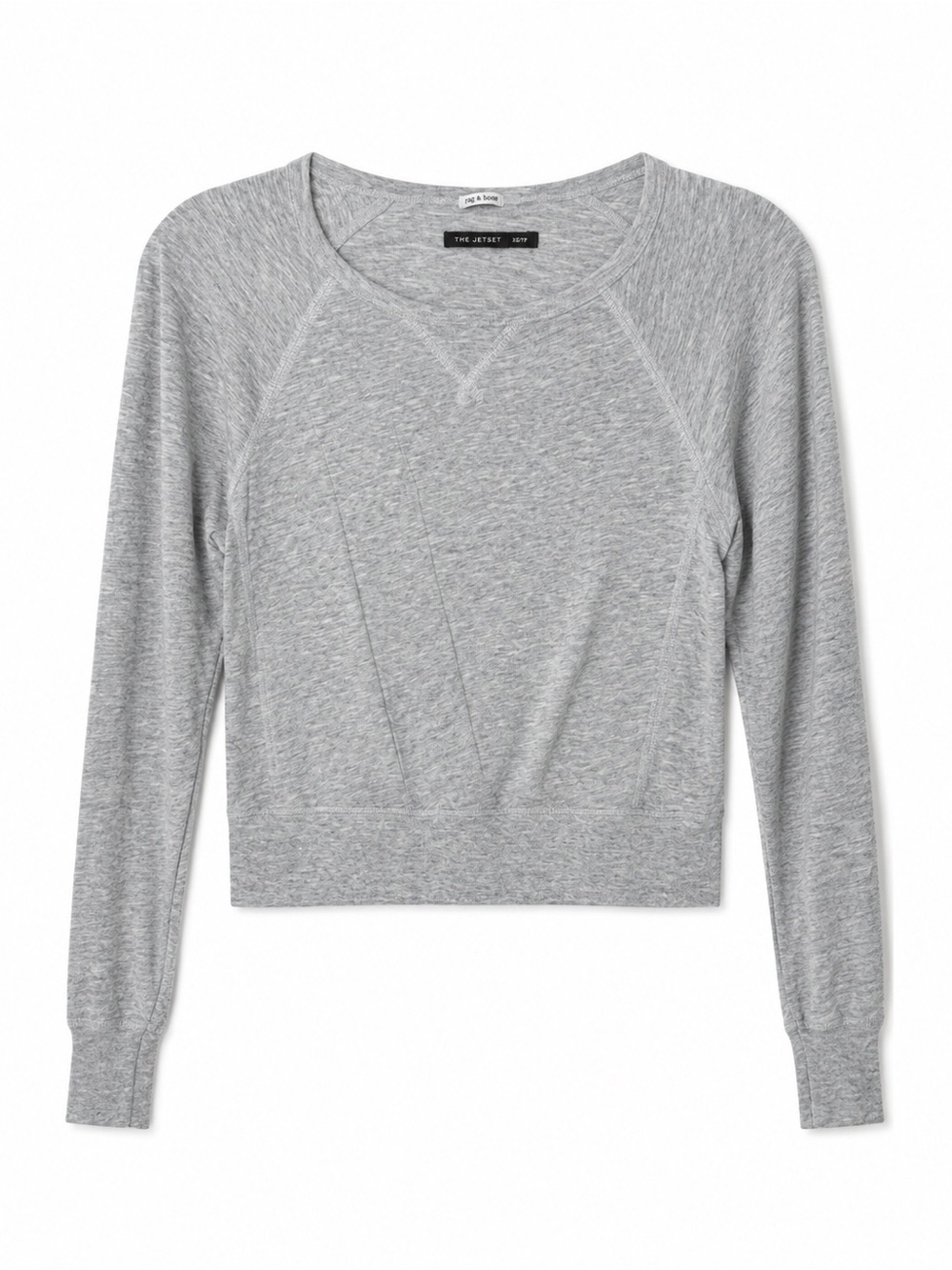 rag & bone Heather Gray Cropped Crewneck Sweatshirt